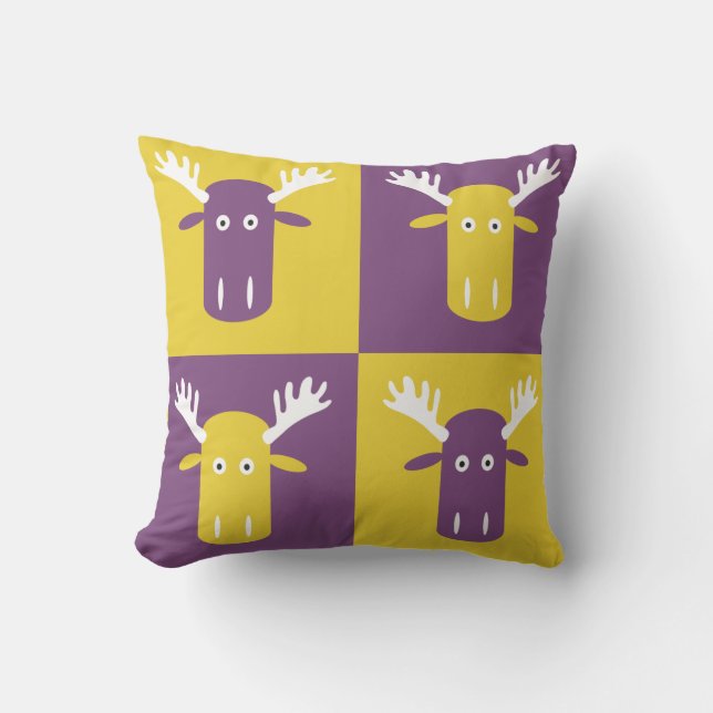 Moose Head Pop Art throw Kopfkissen Kissen (Vorderseite)