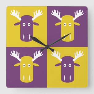 Moose Head Pop Art Wanduhr