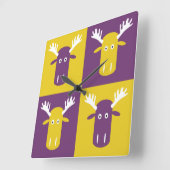 Moose Head Pop Art Wanduhr (Winkel)