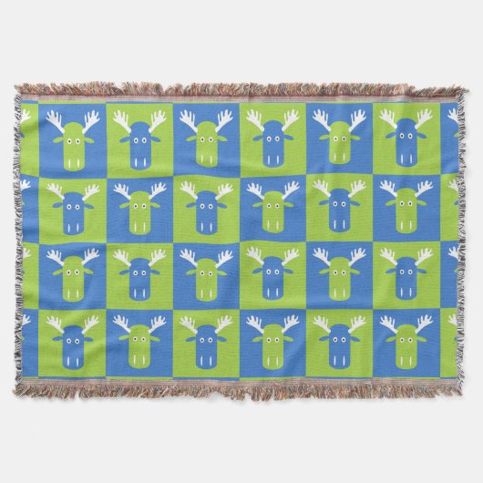 Moose Head Pop Art zu werfen Decke (Vorderseite)