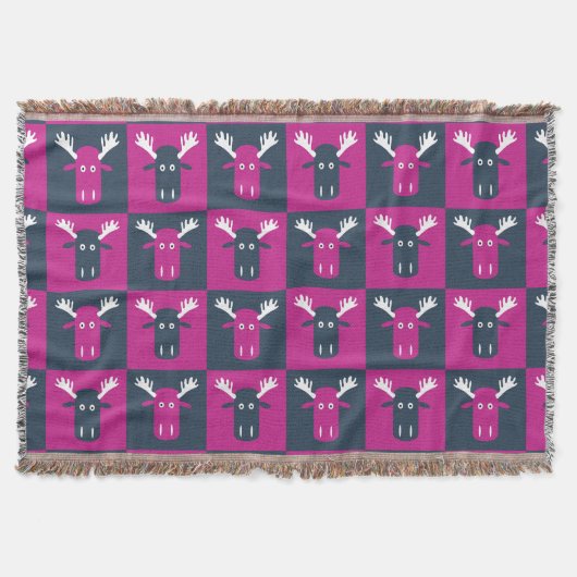Moose Head Pop Art zu werfen Decke (Vorderseite)
