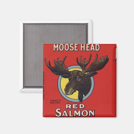 Moose Head Red Lmon Magnet (Vorderseite/Rückseite)