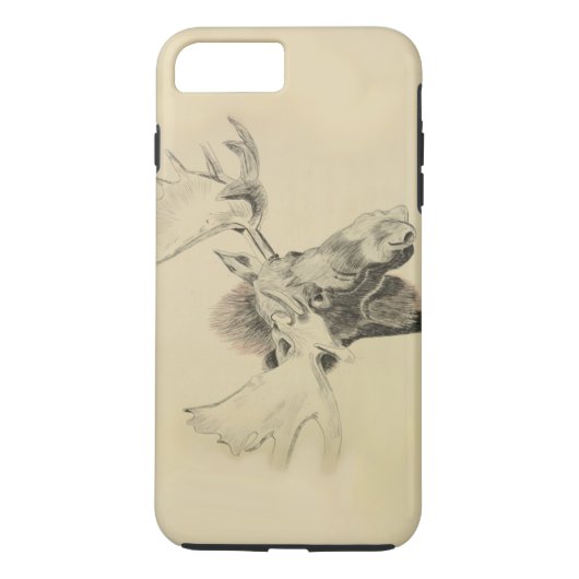 Moose Head Sketch Case-Mate iPhone Hülle (Rückseite)