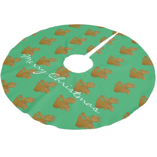 Moose Head Thunder_Cove Polyester Weihnachtsbaumdecke (Schrägansicht)