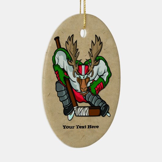 Moose Hockey Keramik Ornament (Rechts)