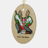 Moose Hockey Keramik Ornament (Links)