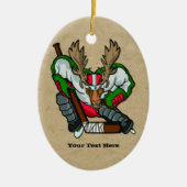 Moose Hockey Keramik Ornament (Vorne)