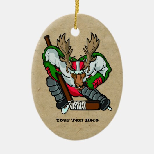 Moose Hockey Keramik Ornament (Vorne)