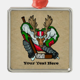 Moose Hockey Ornament Aus Metall