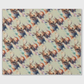Moose im Wasserfarbenstil Geschenkpapier (Flach)