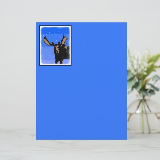 Moose im Winter - Original Wildlife Art (Stehend Vorderseite)