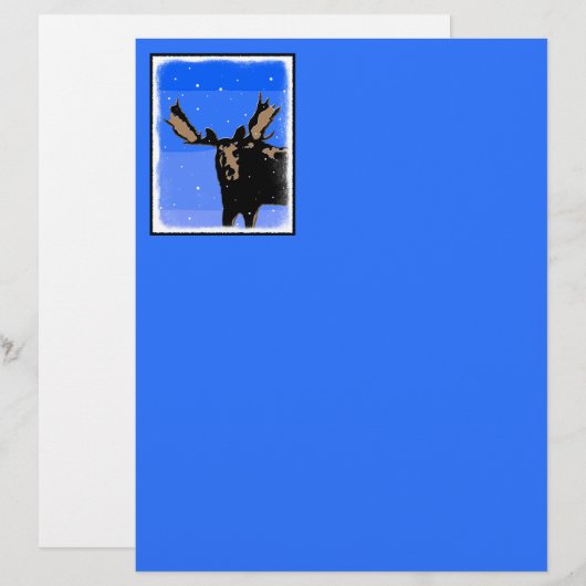 Moose im Winter - Original Wildlife Art (Vorne/Hinten)