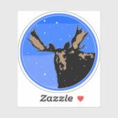 Moose im Winter - Original Wildlife Art Aufkleber (Blatt)
