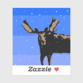 Moose im Winter - Original Wildlife Art Aufkleber (Blatt)