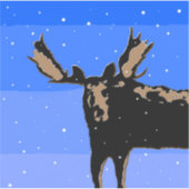 Moose im Winter - Original Wildlife Art Aufkleber (Vorderseite)