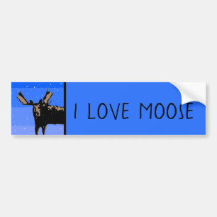 Moose im Winter - Original Wildlife Art Autoaufkleber