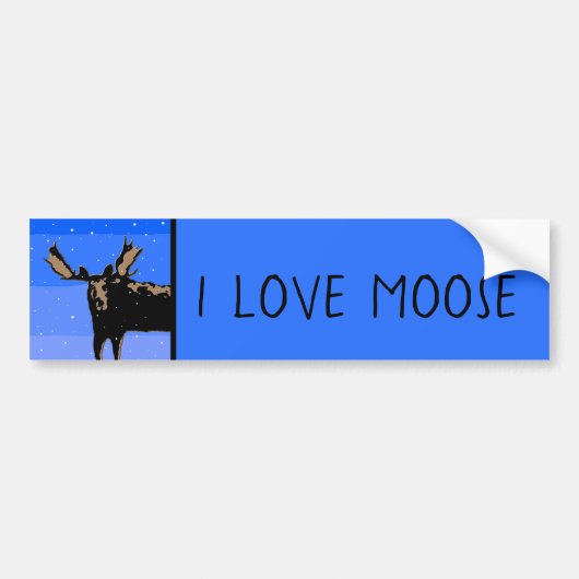 Moose im Winter - Original Wildlife Art Autoaufkleber (Vorne)