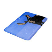 Moose im Winter - Original Wildlife Art Badematte (Schrägansicht)