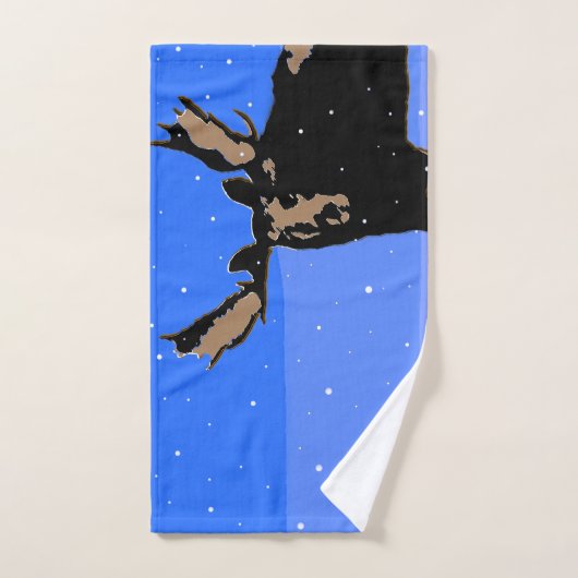 Moose im Winter - Original Wildlife Art Badhandtuch Set (Handtuch)
