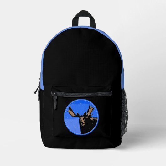 Moose im Winter - Original Wildlife Art Bedruckter Rucksack (Vorderseite)