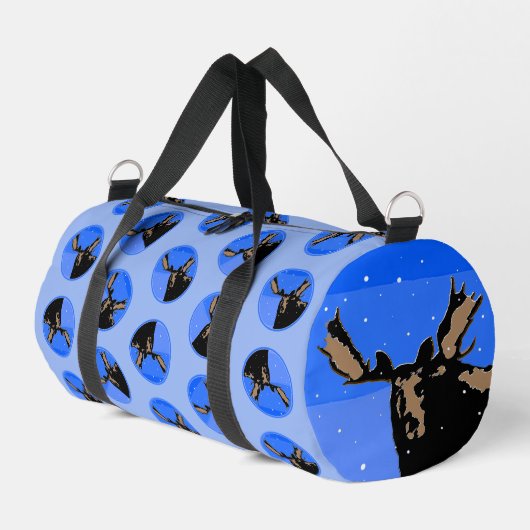 Moose im Winter - Original Wildlife Art Duffle Bag (Linke Seite)
