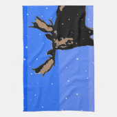 Moose im Winter - Original Wildlife Art Geschirrtuch (Vertikal)