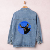 Moose im Winter - Original Wildlife Art Jeansjacke (Hangar)