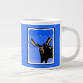 Moose im Winter - Original Wildlife Art Jumbo-Tasse (Rechts)