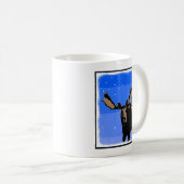Moose im Winter - Original Wildlife Art Kaffeetasse (VorderseiteRechts)