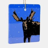 Moose im Winter - Original Wildlife Art Keramikornament (Rechts)