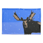 Moose im Winter - Original Wildlife Art Kissenbezug (Rückseite)