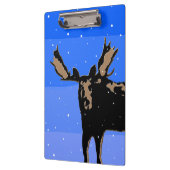 Moose im Winter - Original Wildlife Art Klemmbrett (Links)