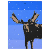 Moose im Winter - Original Wildlife Art Klemmbrett (Rückseite)