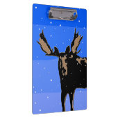 Moose im Winter - Original Wildlife Art Klemmbrett (Rechts)