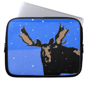 Moose im Winter - Original Wildlife Art Laptopschutzhülle