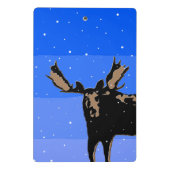 Moose im Winter - Original Wildlife Art Mini Klemmbrett (Rückseite)