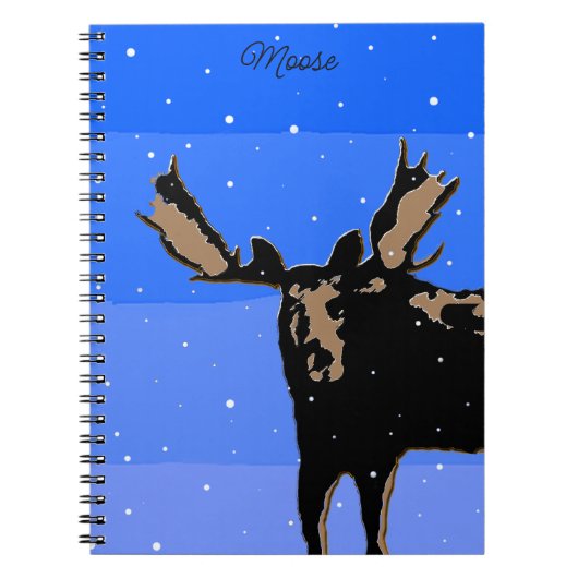 Moose im Winter - Original Wildlife Art Notizblock (Vorderseite)