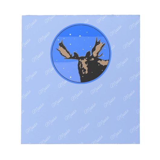 Moose im Winter - Original Wildlife Art Notizblock (Vorderseite)