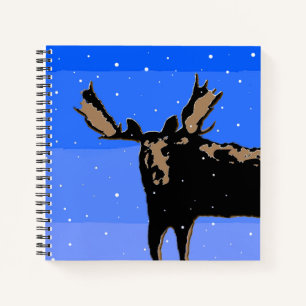 Moose im Winter - Original Wildlife Art Notizblock