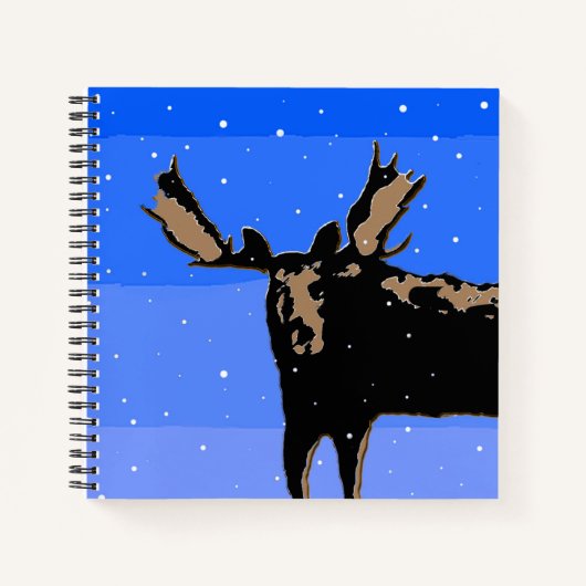 Moose im Winter - Original Wildlife Art Notizblock (Vorderseite)