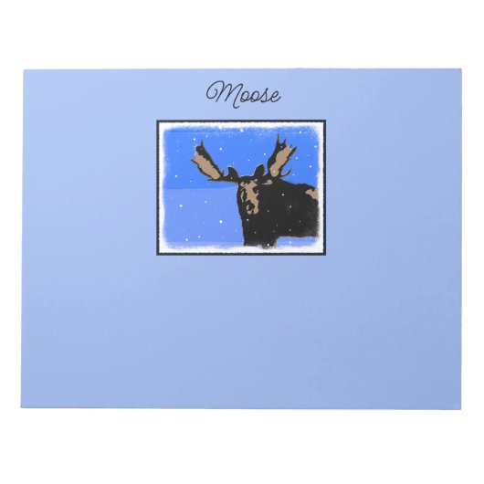 Moose im Winter - Original Wildlife Art Notizblock (Vorderseite)