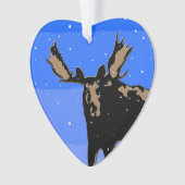 Moose im Winter - Original Wildlife Art Ornament (Vorderseite)
