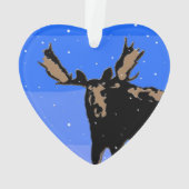 Moose im Winter - Original Wildlife Art Ornament (Rückseite)