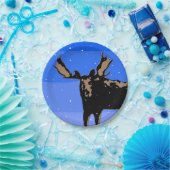Moose im Winter - Original Wildlife Art Pappteller (Party)