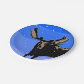 Moose im Winter - Original Wildlife Art Pappteller (Schrägansicht)