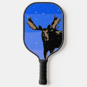 Moose im Winter - Original Wildlife Art Pickleball Schläger (Rückseite)
