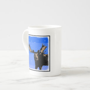 Moose im Winter - Original Wildlife Art Porzellantasse