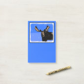 Moose im Winter - Original Wildlife Art Post-it Klebezettel (Auf Schreibtisch)