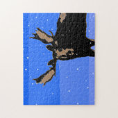 Moose im Winter - Original Wildlife Art Puzzle (Vertikal)