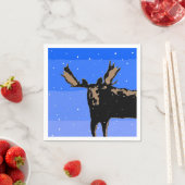 Moose im Winter - Original Wildlife Art Serviette (Beispiel)